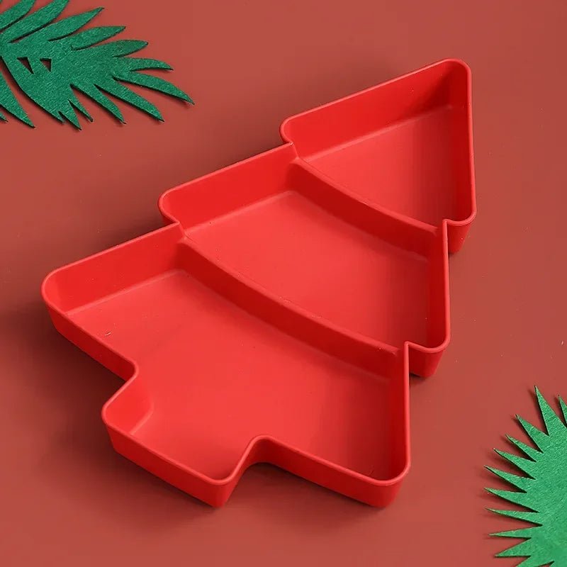 Christmas Tree-Shaped Snack Plates - Set of 4 – Perfect for Candy, Nuts, Fruits, and Desserts at Parties & Holidays