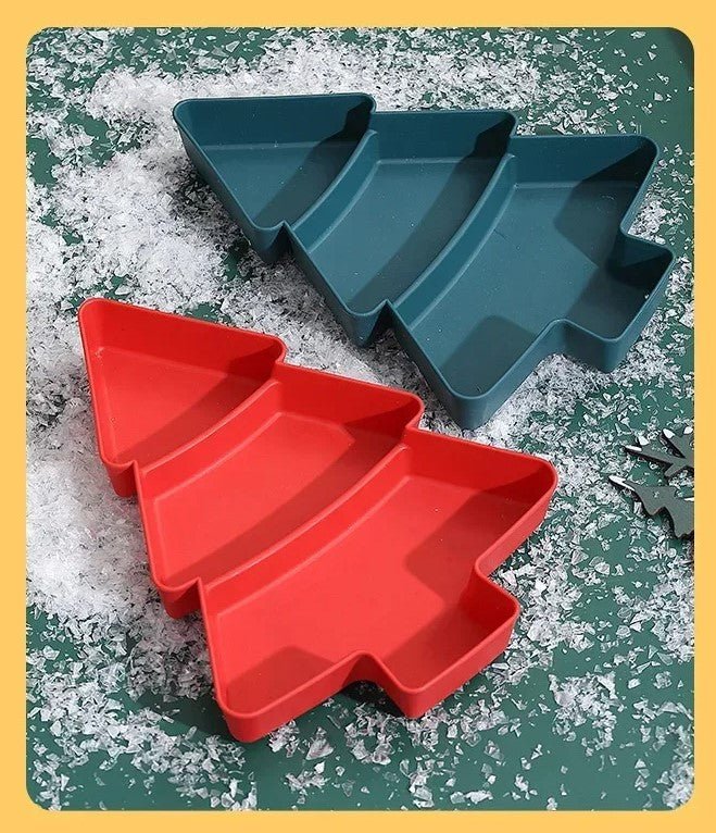 Christmas Tree-Shaped Snack Plates - Set of 4 – Perfect for Candy, Nuts, Fruits, and Desserts at Parties & Holidays
