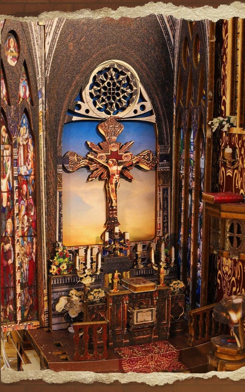 Medieval Church DIY Wooden Book Nook Kit