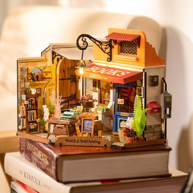 Corner Bookstore DIY Miniature Dollhouse kit