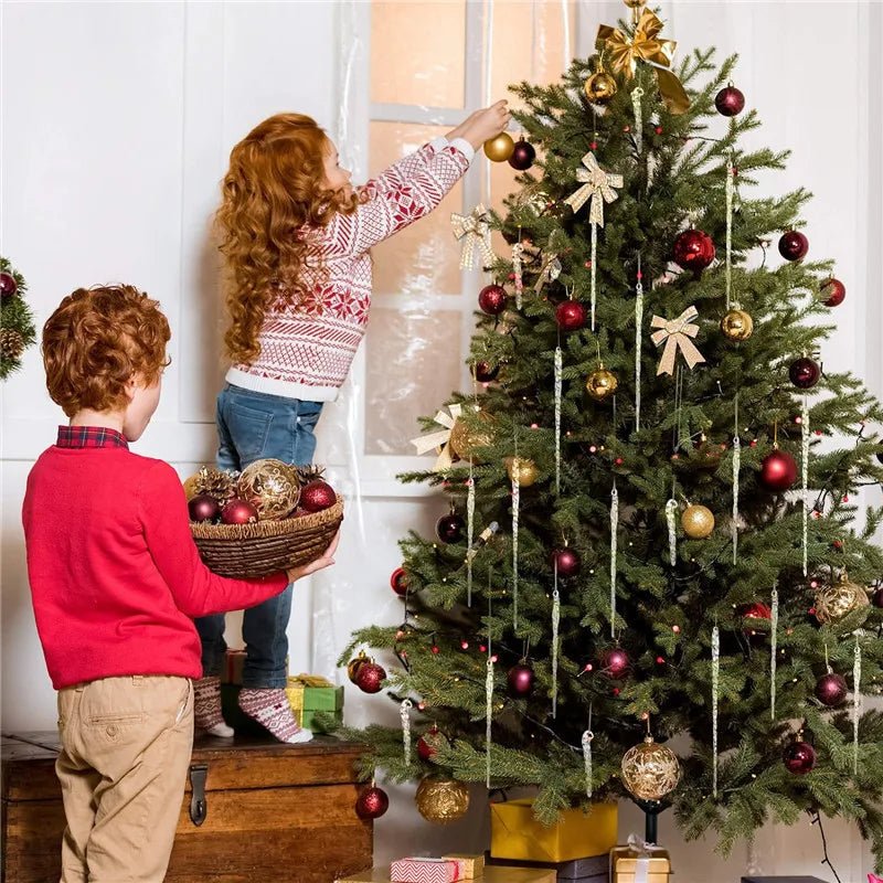 Faux Icicle Christmas Ornaments Set– Winter Wonderland Tree Decorations for Parties & New Year Charm