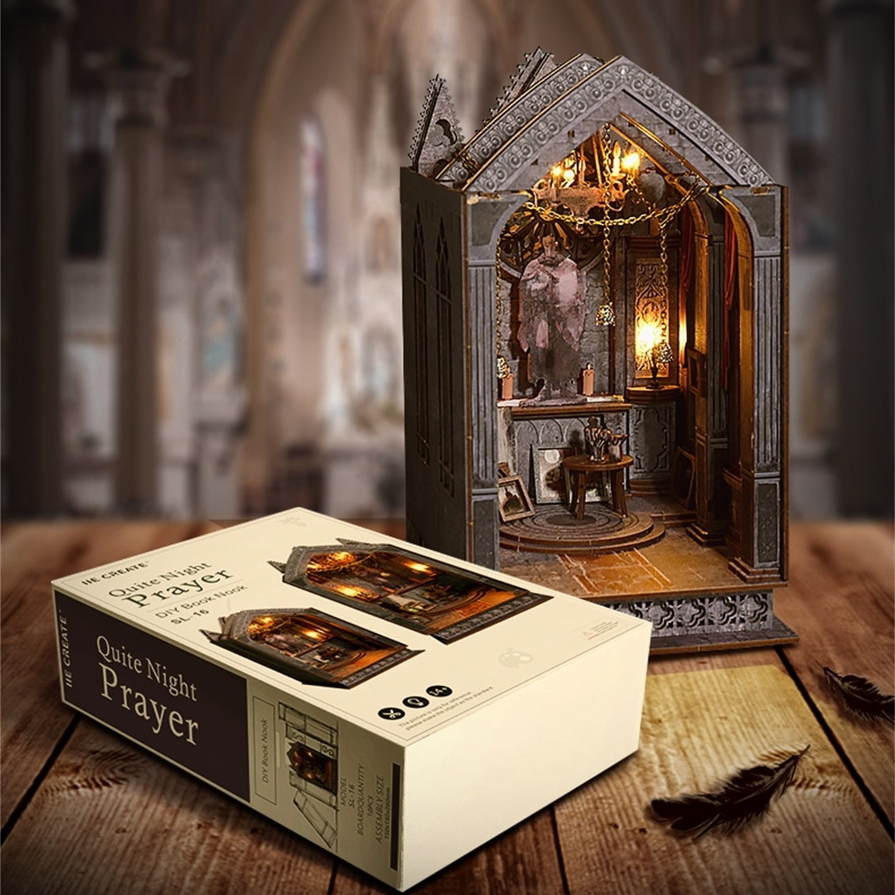 Quiet Night Prayer DIY Book Nook Kit | Gothic Church Inspired