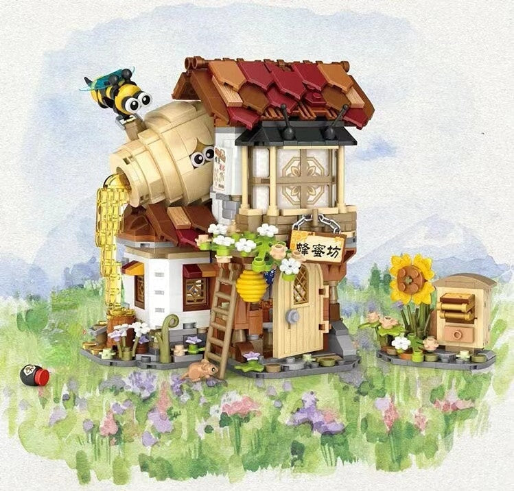 Ancient Honey Bee & Bacon Shops Micro Building Set Collection