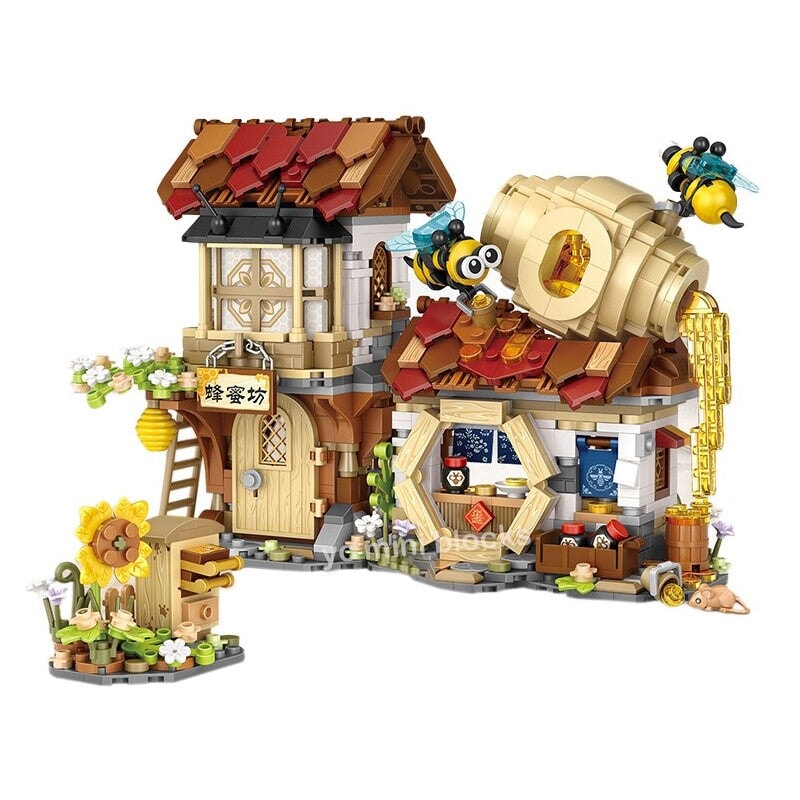 Ancient Honey Bee & Bacon Shops Micro Building Set Collection