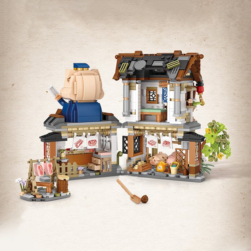 Ancient Honey Bee & Bacon Shops Micro Building Set Collection