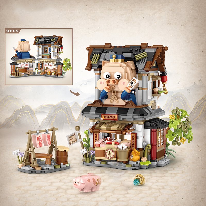 Ancient Honey Bee & Bacon Shops Micro Building Set Collection