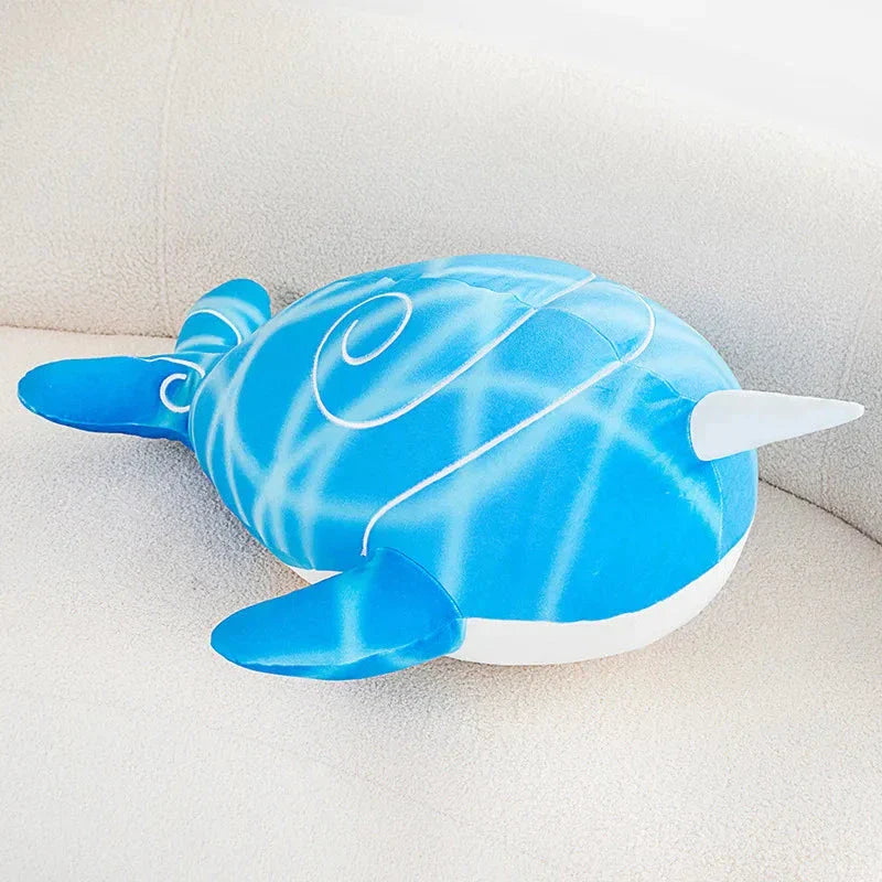 Anime Childe Tartaglia Blue Narwhal Whale Plush