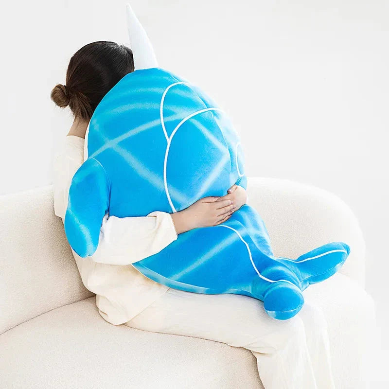 Anime Childe Tartaglia Blue Narwhal Whale Plush