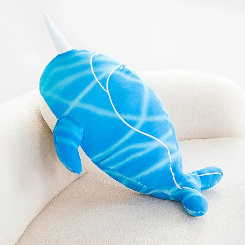 Anime Childe Tartaglia Blue Narwhal Whale Plush