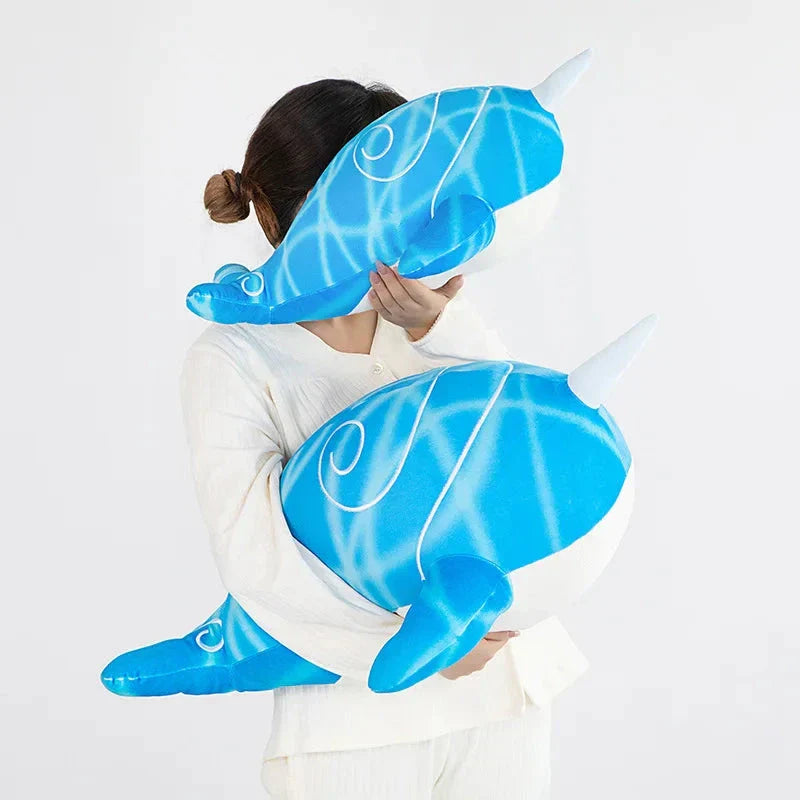 Anime Childe Tartaglia Blue Narwhal Whale Plush