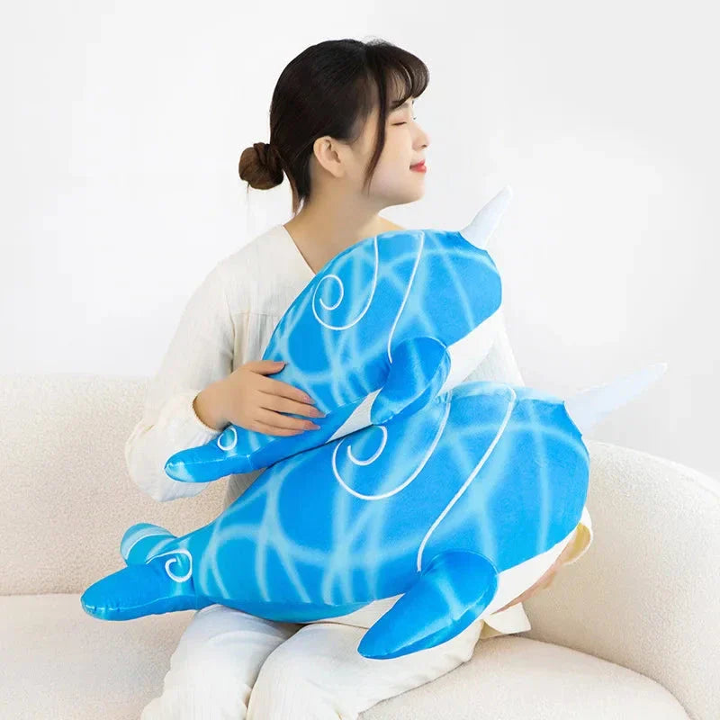 Anime Childe Tartaglia Blue Narwhal Whale Plush