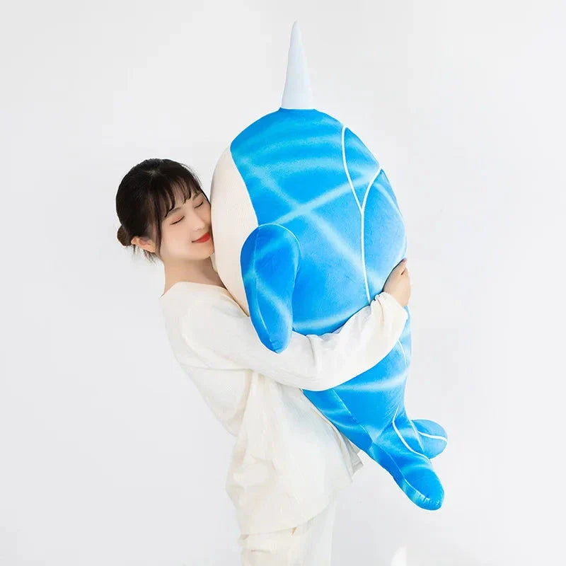 Anime Childe Tartaglia Blue Narwhal Whale Plush