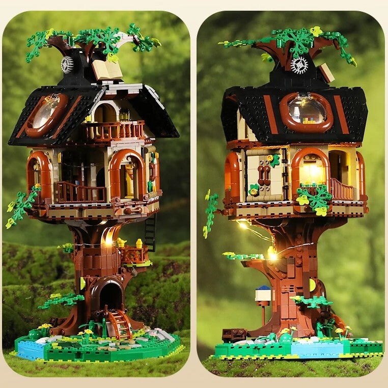Barneys Secret Hideout Tree House Building Blocks LED Light