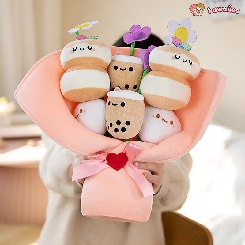 Boba Bubble Tea Flower Bouquet Plushie