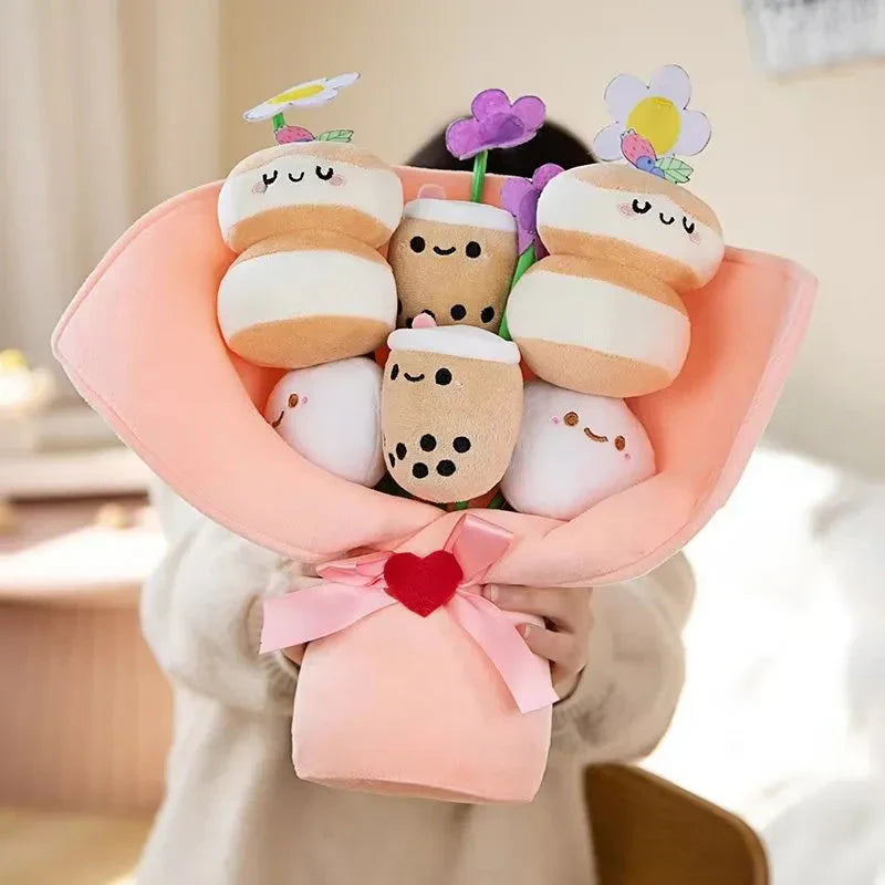 Boba Bubble Tea Flower Bouquet Plushie