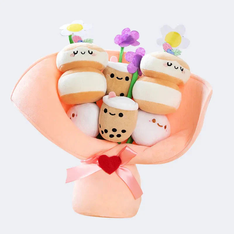 Boba Bubble Tea Flower Bouquet Plushie