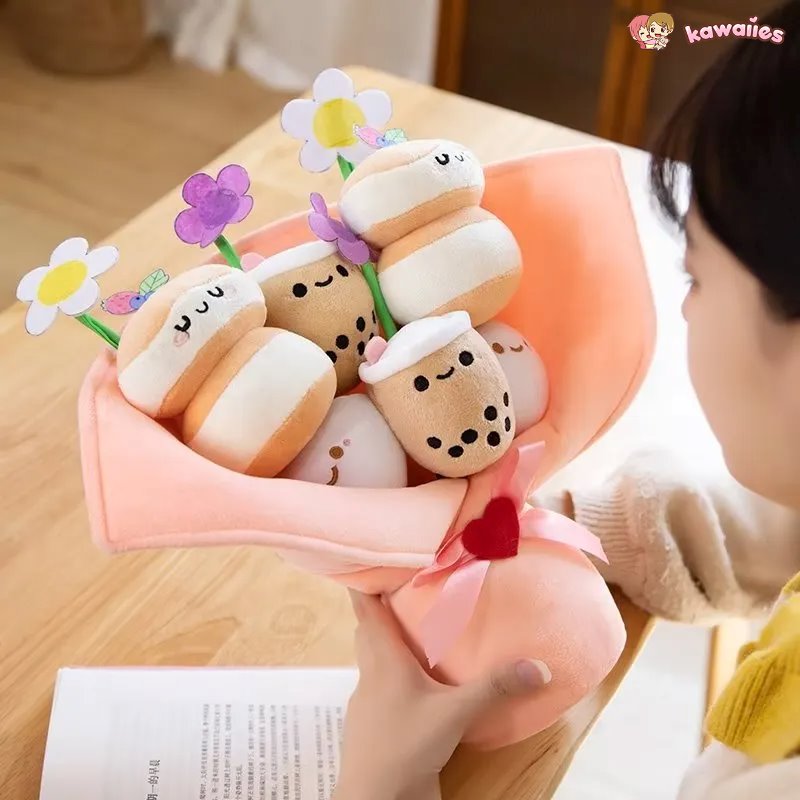 Boba Bubble Tea Flower Bouquet Plushie