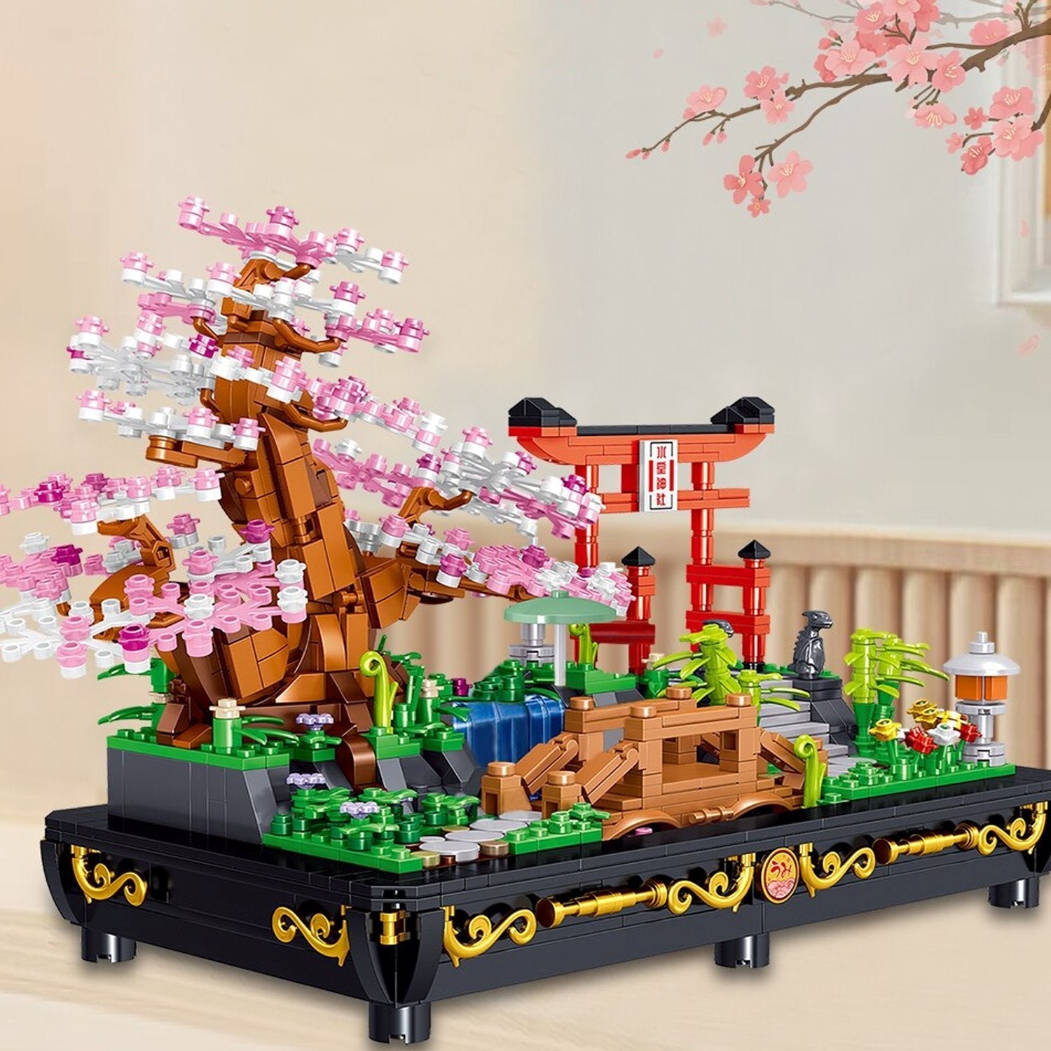 Bonsai Cherry Blossom Sakura Shrine Nano Building Sets