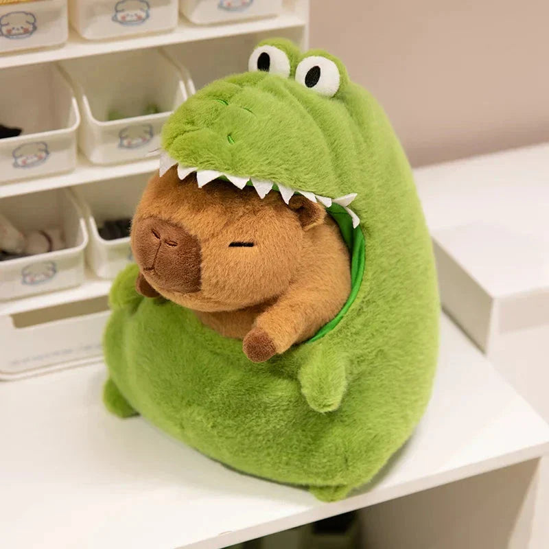 Capybara Green Dinosaur Outfit Plushie