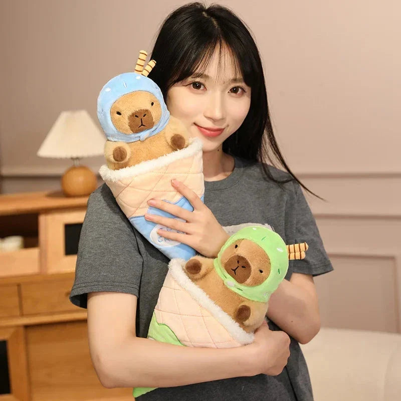 Capybara Soft Ice Cream Waffle Plush