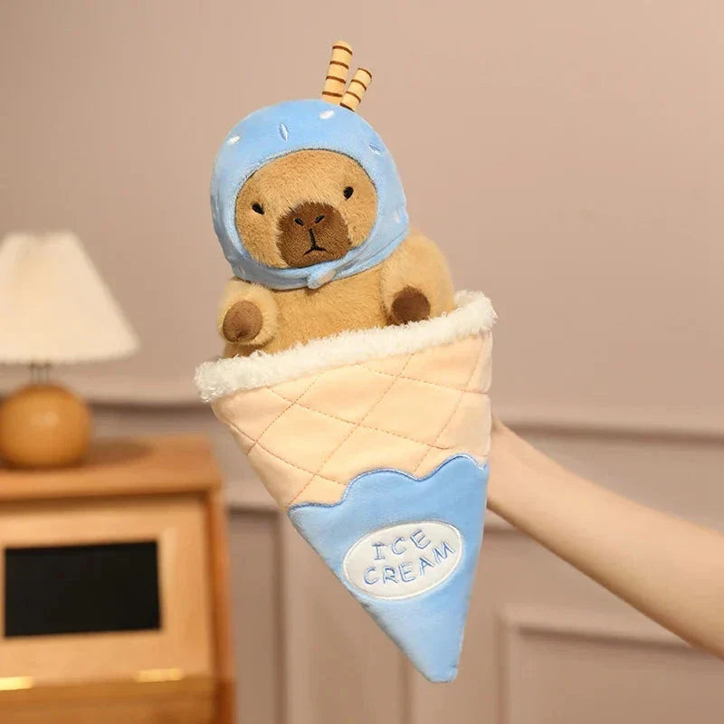 Capybara Soft Ice Cream Waffle Plush