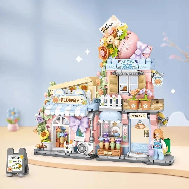 Cat Taiyaki Flower Cafes Foldable Micro Building Set Collection