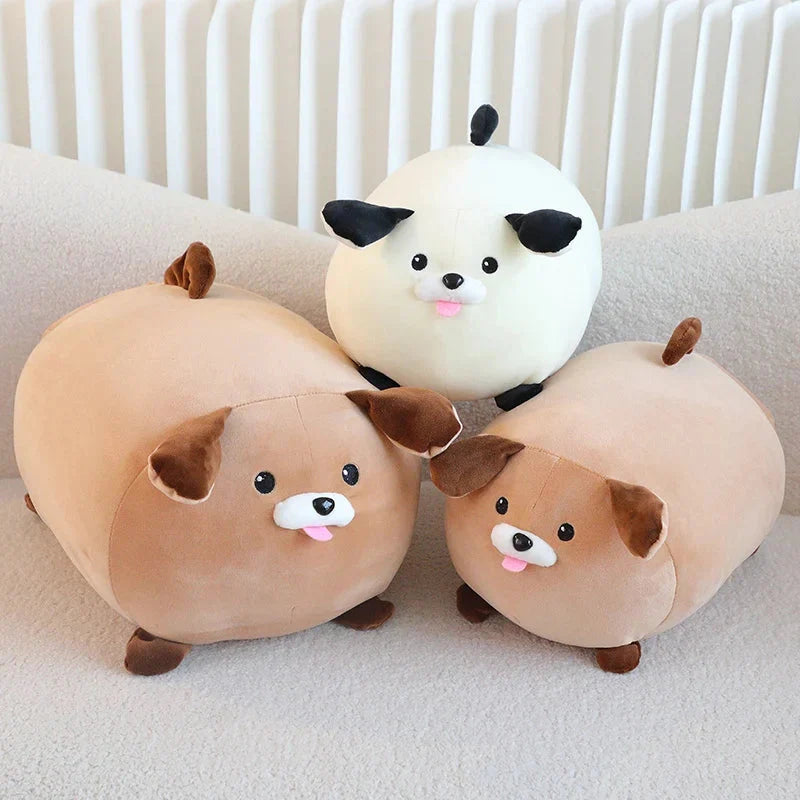 Cheerful White Brown Dog Plushies