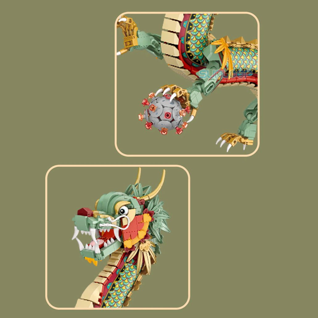 Chinese Dragon Statue Nano Building Blocks