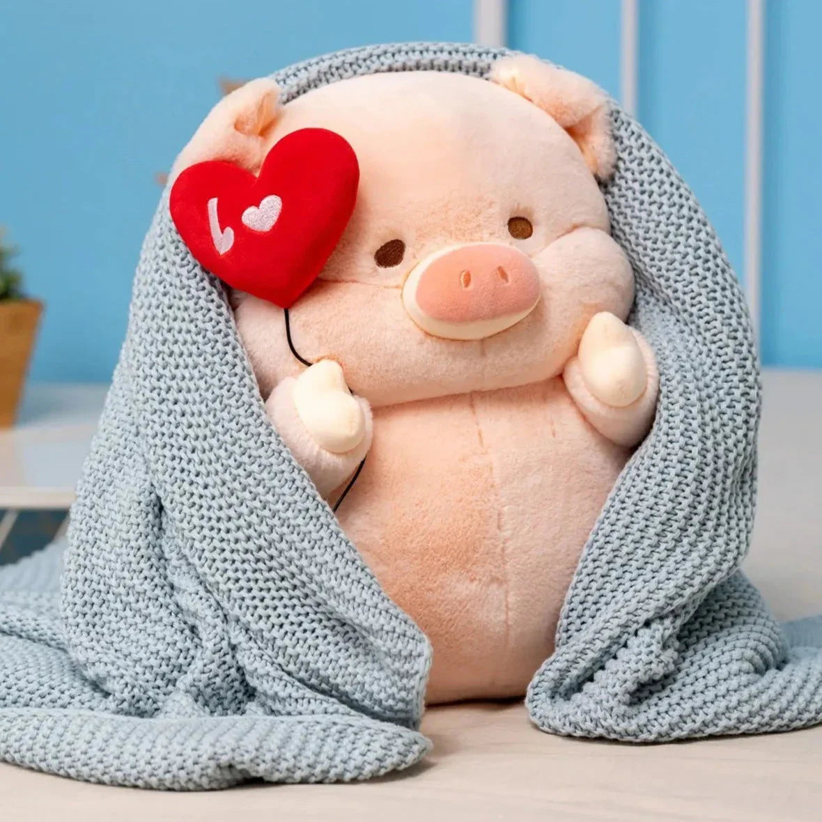 Chunky Love Heart Piggy Plushie
