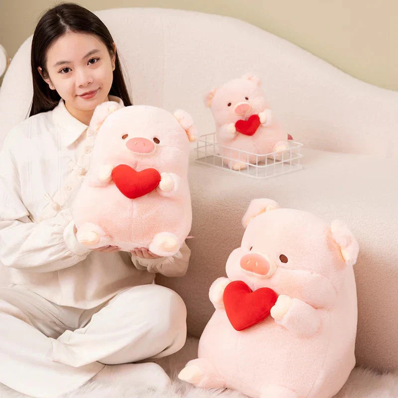 Chunky Love Heart Piggy Plushie