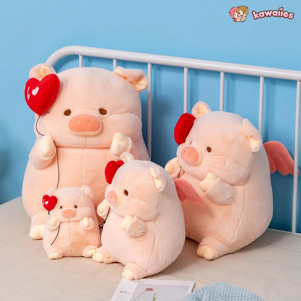 Chunky Love Heart Piggy Plushie