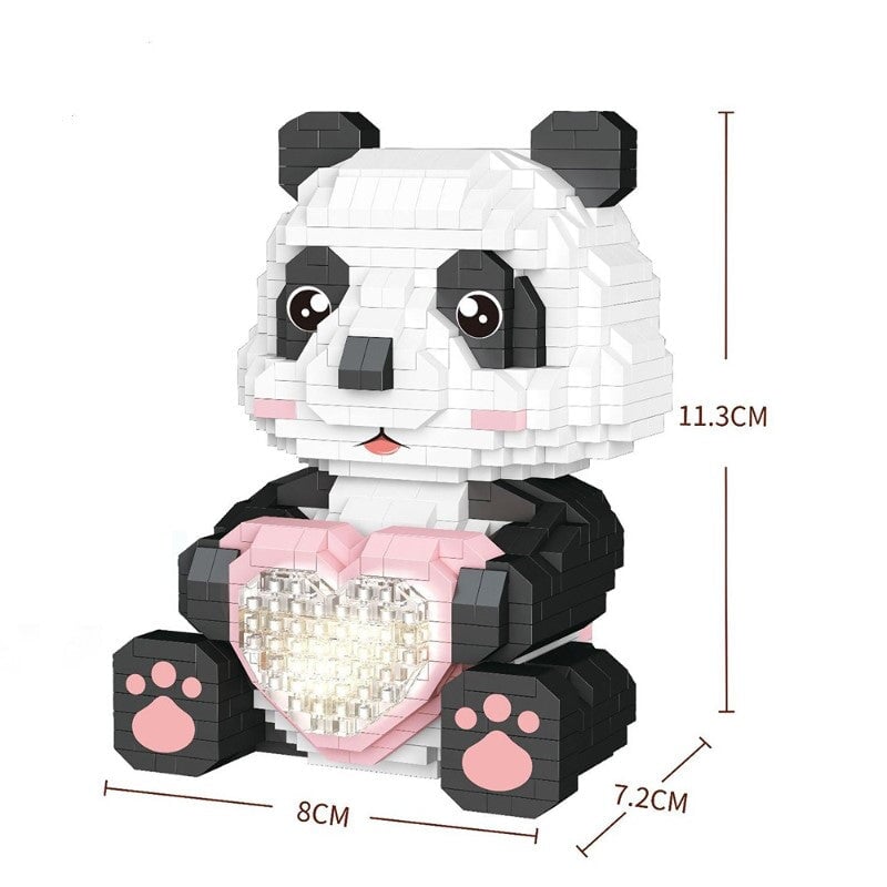 Coco and Bobo Pandas in Love LED Nano Building Blocks