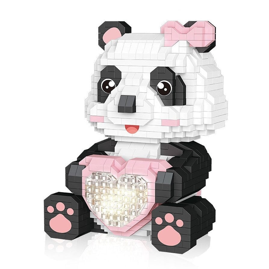 Coco and Bobo Pandas in Love LED Nano Building Blocks