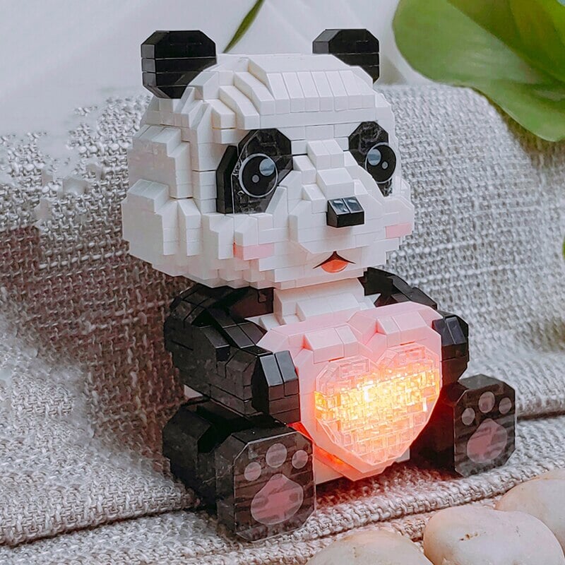 Coco and Bobo Pandas in Love LED Nano Building Blocks