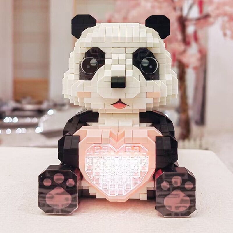 Coco and Bobo Pandas in Love LED Nano Building Blocks