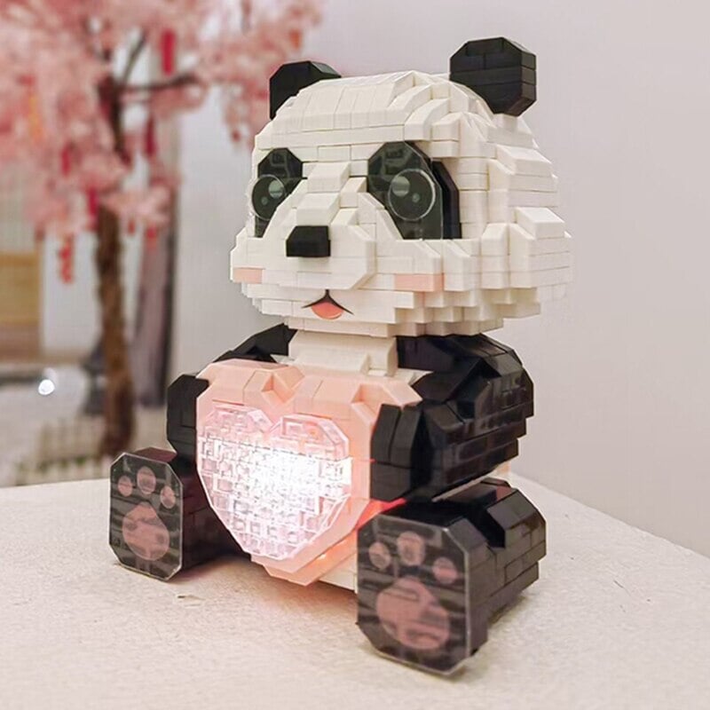 Coco and Bobo Pandas in Love LED Nano Building Blocks