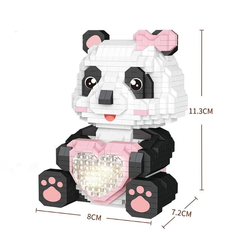 Coco and Bobo Pandas in Love LED Nano Building Blocks