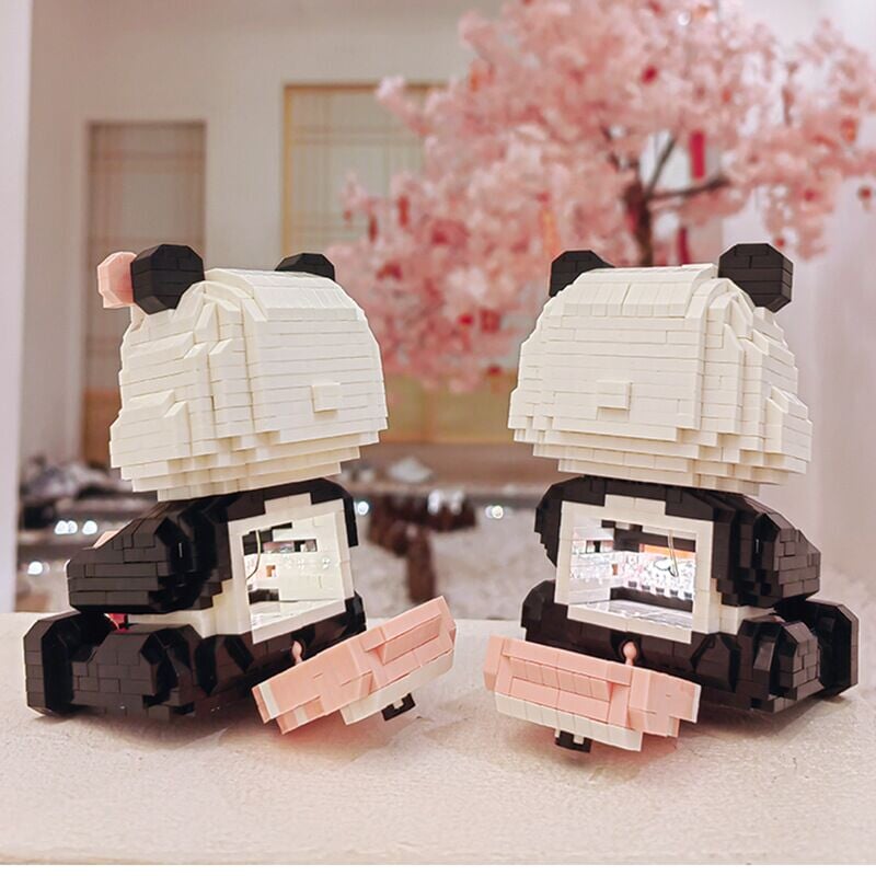 Coco and Bobo Pandas in Love LED Nano Building Blocks