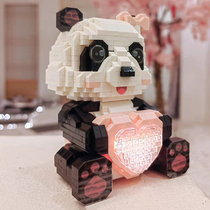 Coco and Bobo Pandas in Love LED Nano Building Blocks