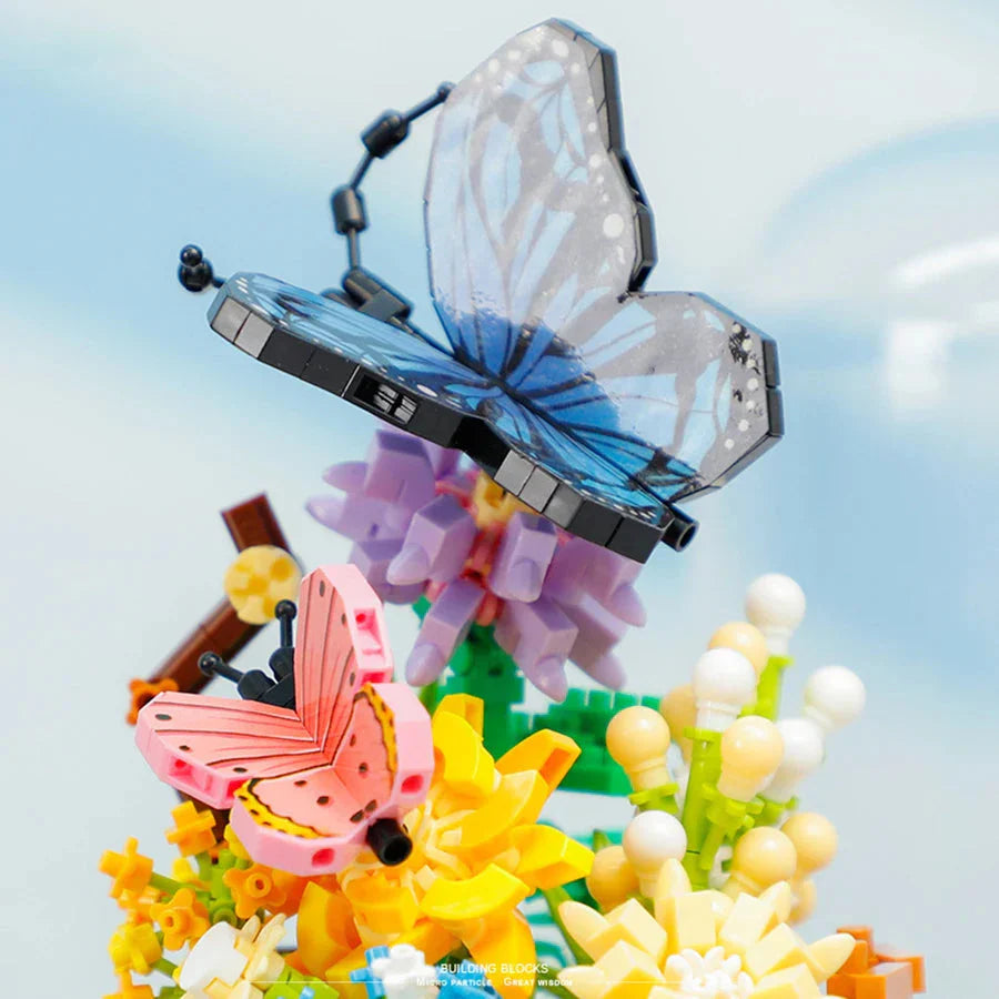 Flowers Insects Butterfly Bee Nano Building Blocks