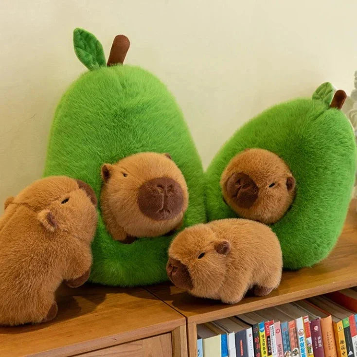 Fluffy Avocado Capybara Plushie