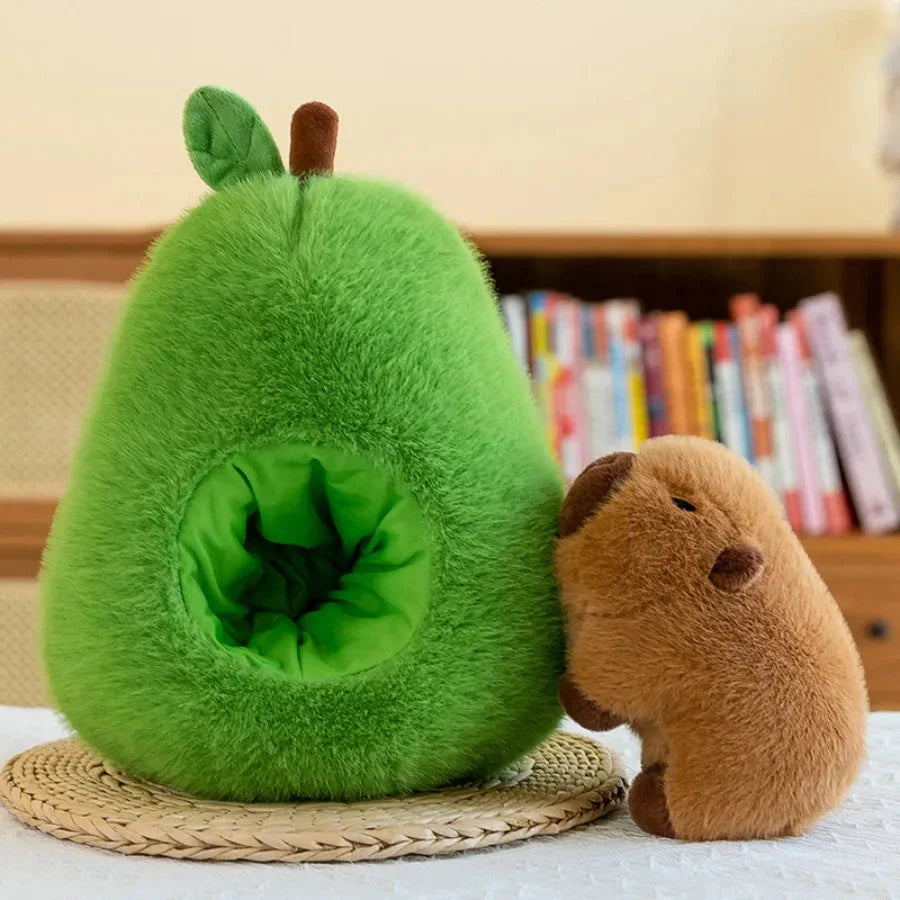 Fluffy Avocado Capybara Plushie