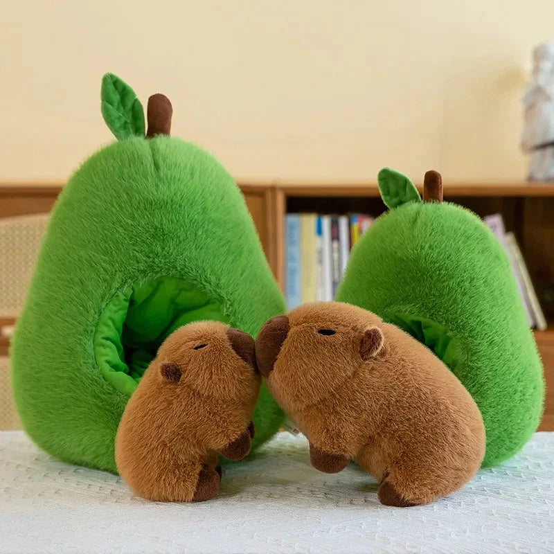 Fluffy Avocado Capybara Plushie