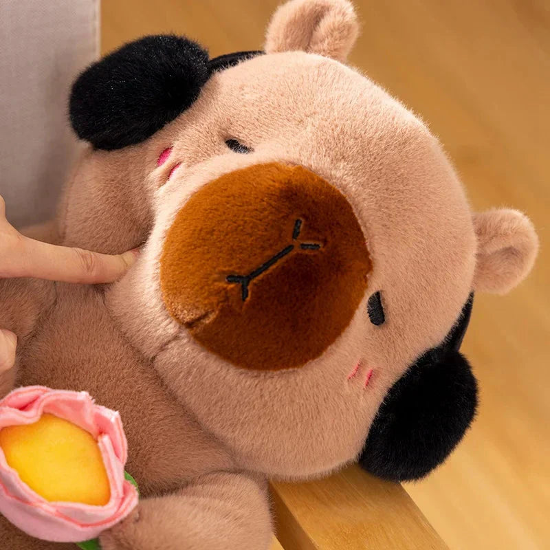 Fluffy Capybara & Monkey Plushie Pals