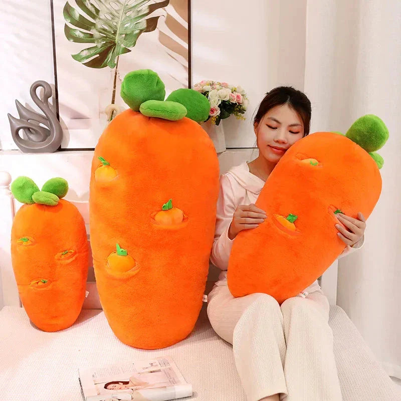 Fluffy Carrot Plushie with Mini Hanging Carrots