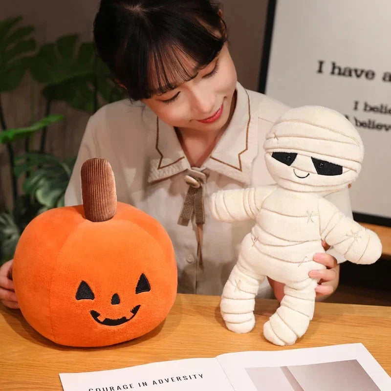 Halloween Pumpkin Mummy Skull Bone Plushies
