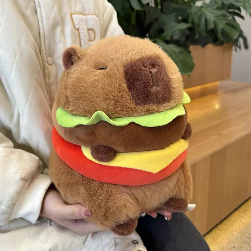 Hamburger Capybara Fluffy Plushie