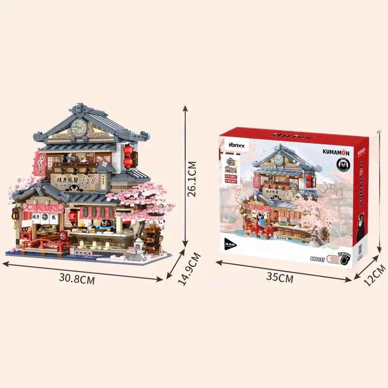 Japanese Kumamoto Bear Restaurant Micro Building Set