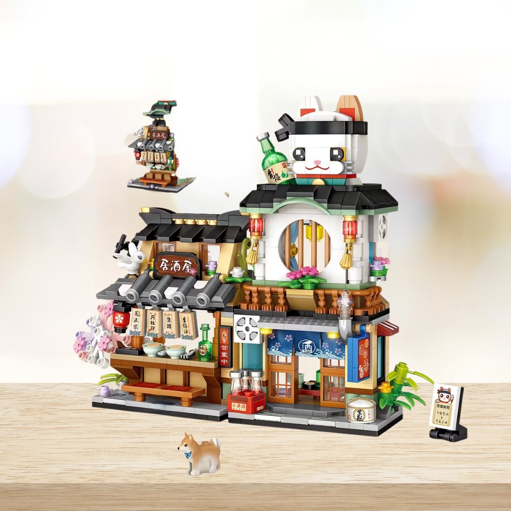 Japanese Ramen Bar Seafood Store Micro Building Sets