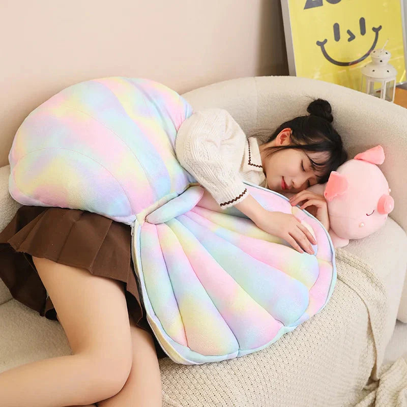 Jeju the Pig hiding in Shell Plushie